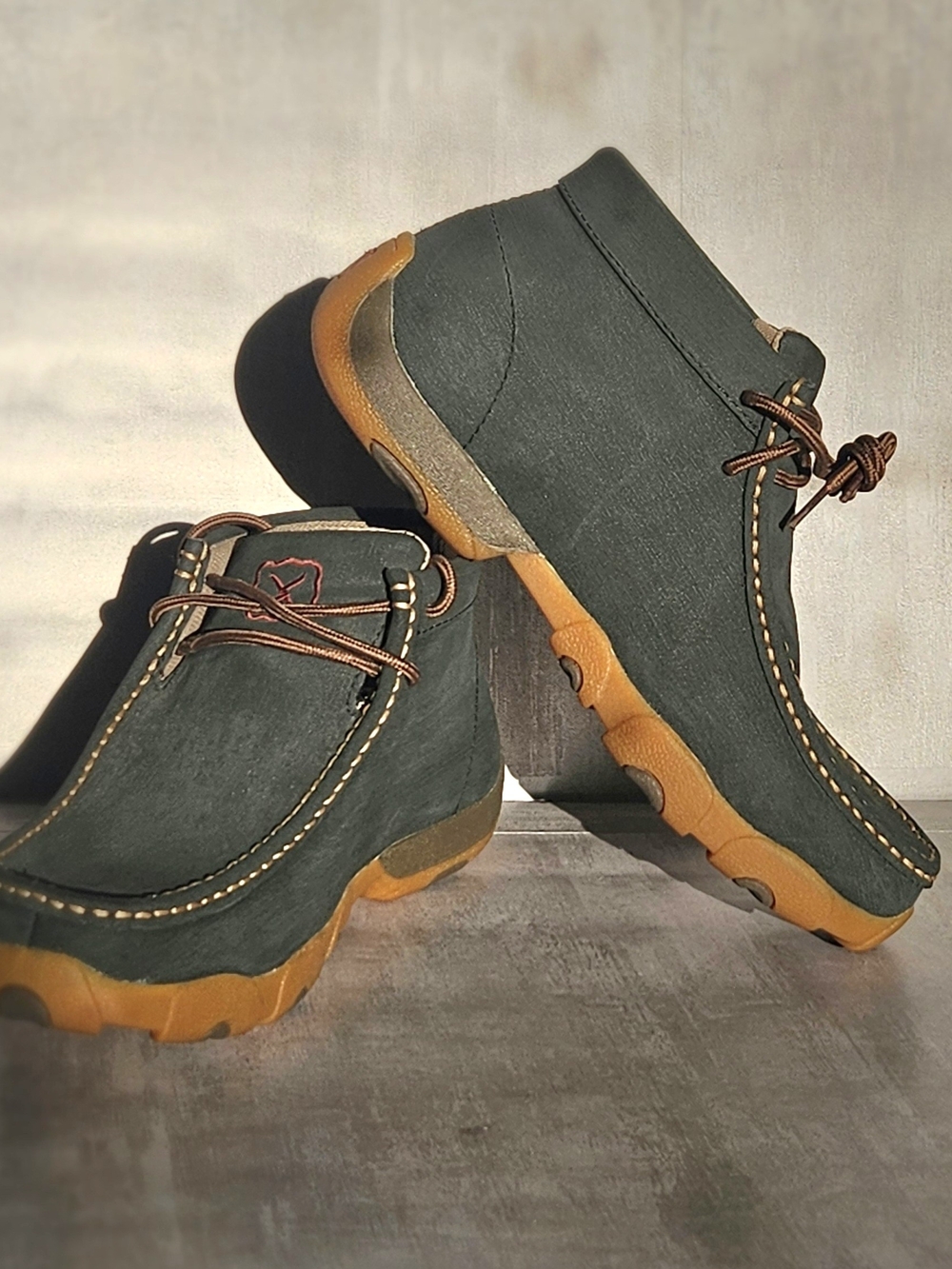 Twisted X Men’s Driving Mocs Leather Ankle Boots Charcoal Grey - 10 Wide - Picture 4 of 16